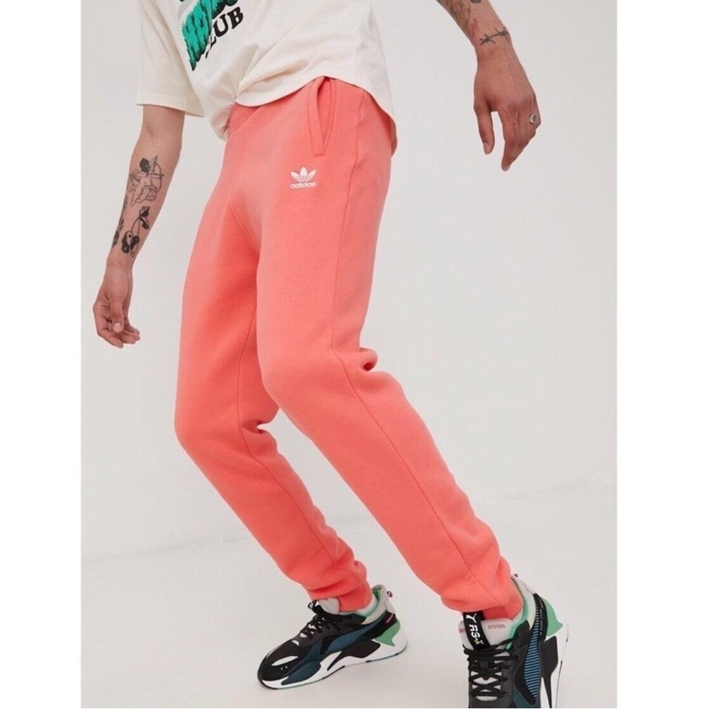 Adidas Men’s Adicolor Essentials Jogger Sweatpants NWT Slim Peach Pink Xlarge